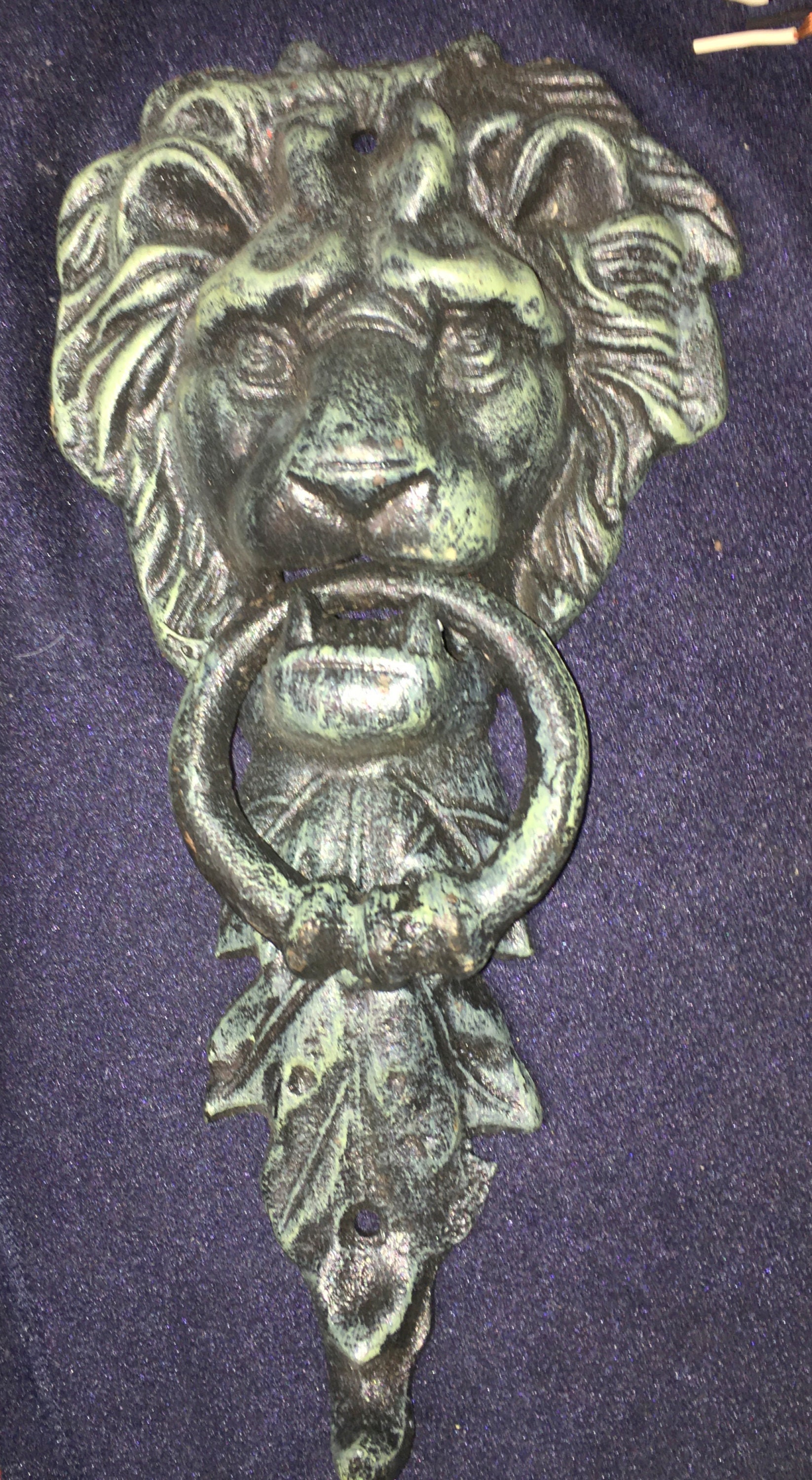 Cast Iron Lion Door Knocker Great Condition 10 5 8 X 5 1 4
