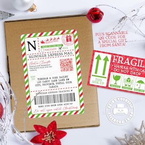 4x6 Printable North Pole Shipping Label From Santa, Customizable ...