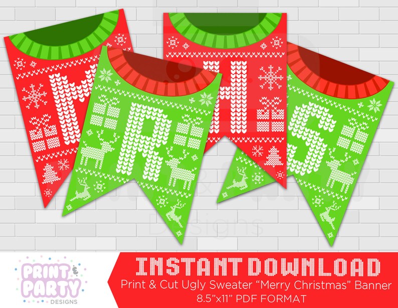 Printable Ugly Sweater Banner Ugly Sweater Merry Christmas - Etsy