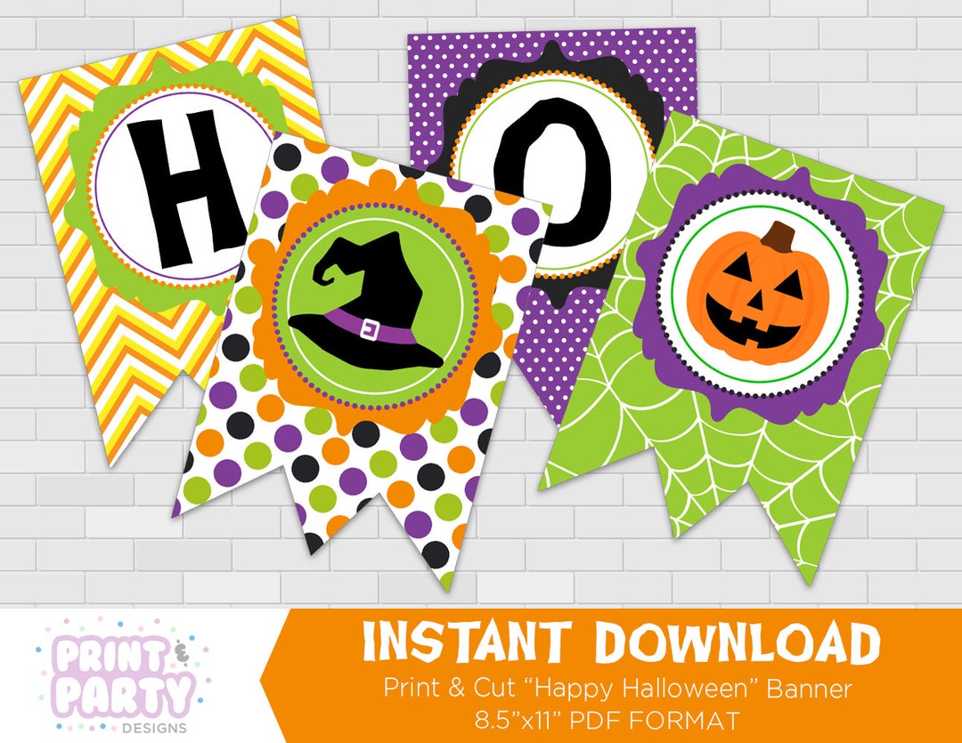 Printable Kid's Cute Happy Halloween Banner, Cute Halloween Party ...