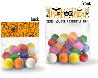 Printable Halloween Treat Bag Toppers, Kid's Halloween Party Favor, Trick or Treat Bag Toppers, Happy Halloween Bag Toppers Instant Download