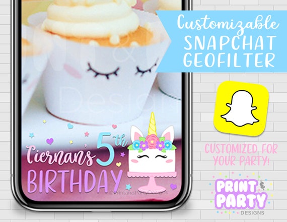 Custom Pastel Rainbow Unicorn Snapchat Geofilter, Unicorn Birthday Party, Girl's Unicorn Cake Snapchat Filter, Unicorn Party Supplies Il_570xn