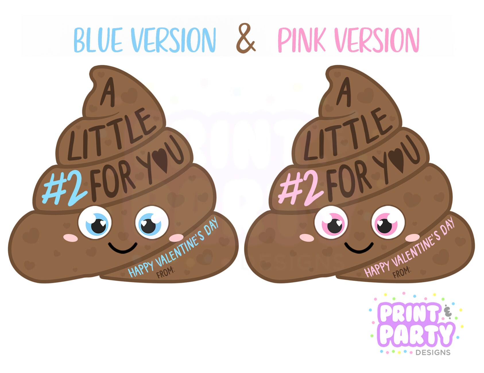 Printable Poop Emoji Pencil Valentines, A Little Number 2 for You, Boy ...