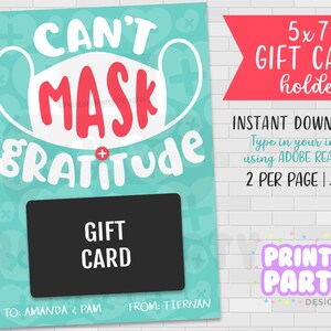 5x7 Nurse Gift Card Holder, Nurse Appreciation Card, Essential Worker Card, Printable Thank You Card for Nurse, NHS Card, Instant Download