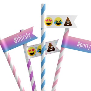 Printable Pastel Emoji Birthday Party Decor, Emoji Birthday Party Decor, Printable Emoji Party Decor, Instant Download, Adobe Reader image 3