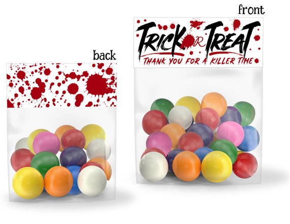 Printable Blood Splatter Halloween Treat Bag Toppers, Trick or Treat Happy Halloween Bag Toppers, Vampire Bag Toppers, Instant Download Il_570xn