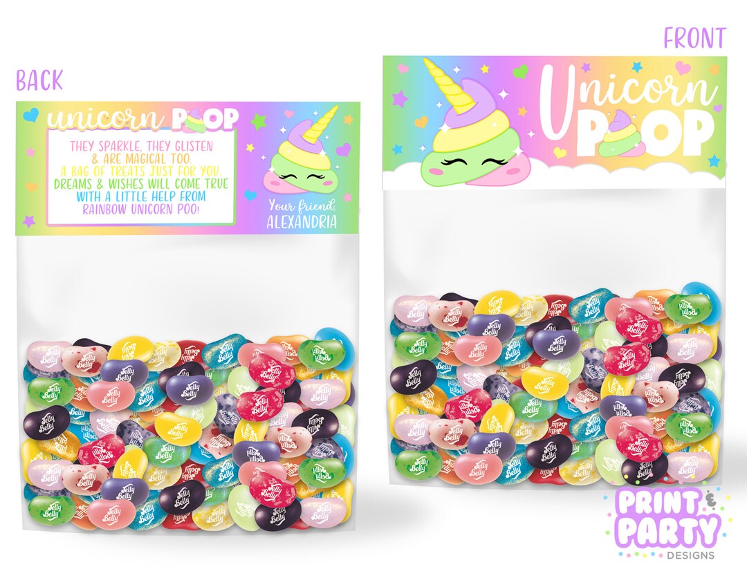 Printable Unicorn Poop Treat Bag Toppers Girl's Birthday - Etsy