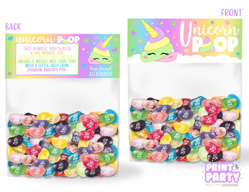 Printable Unicorn Poop Treat Bag Toppers Girl's Birthday - Etsy Canada