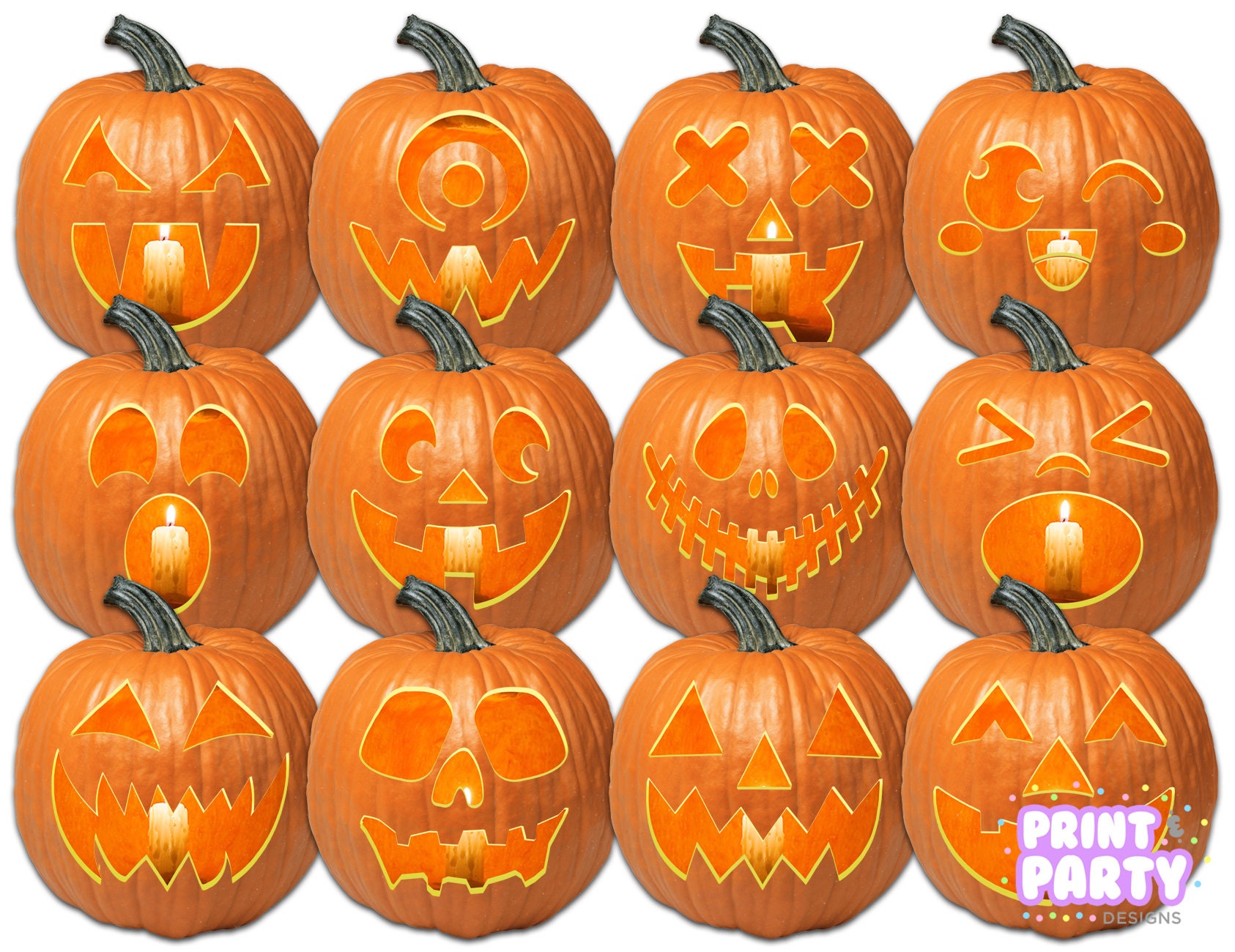 Printable Chalkboard Pumpkin Carving Party Kit Halloween Etsy