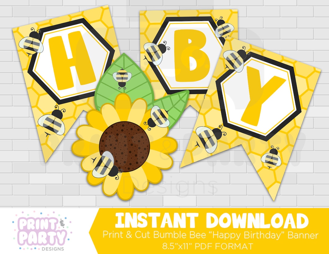 printable-bumble-bee-happy-birthday-banner-honey-bee-party-decorations-bee-party-printables-honey-bee-banner-instant-download-etsy