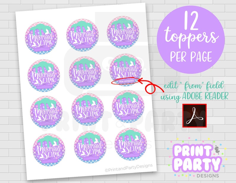 Printable Mermaid Slime Container Labels Mermaid Party Favor - Etsy Canada