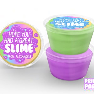 Printable Rainbow Slime Container Labels, Slime Party Favor Tags, Slime Party Craft, Slime ...