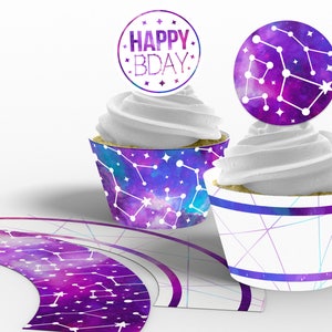 Printable Galaxy Birthday Party Decorations, Teen Galaxy Birthday Party ...