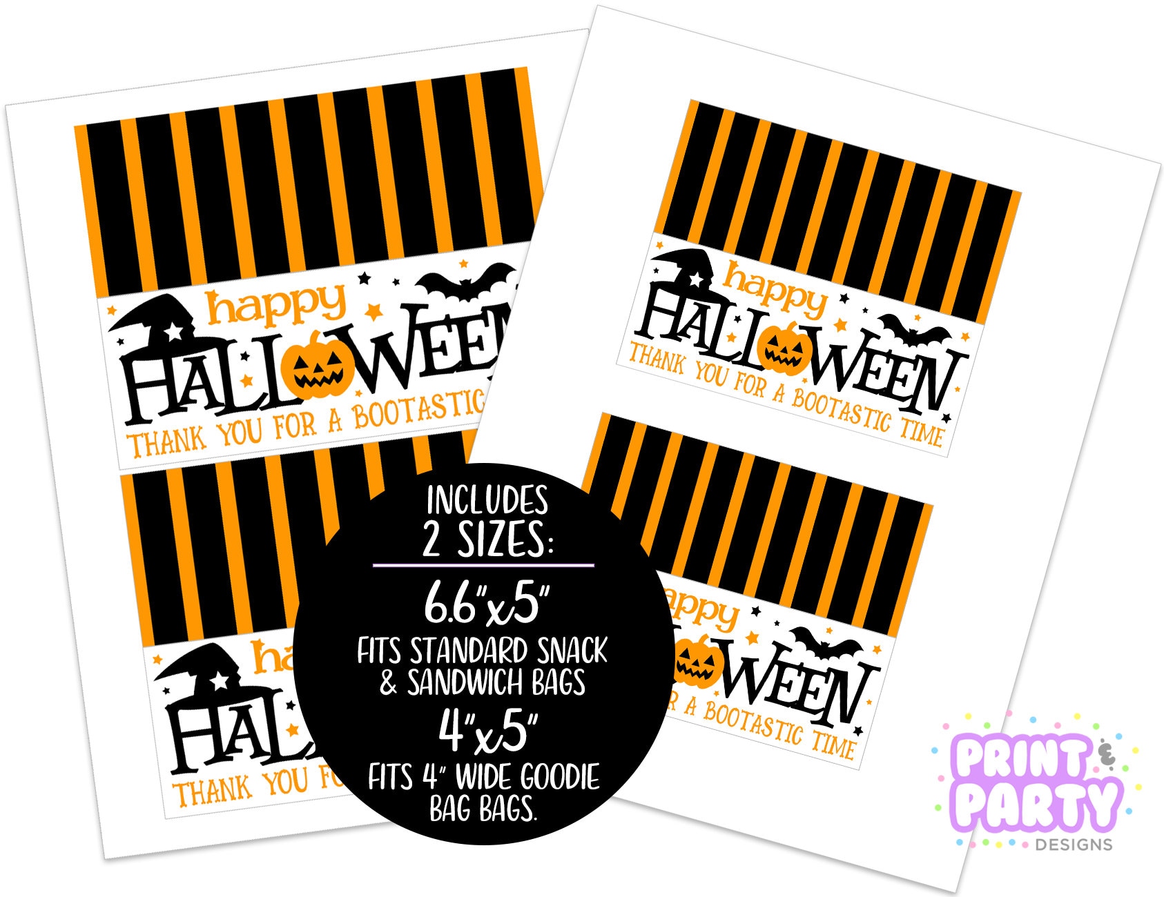 Printable Halloween Treat Bag Toppers Kid's Halloween | Etsy