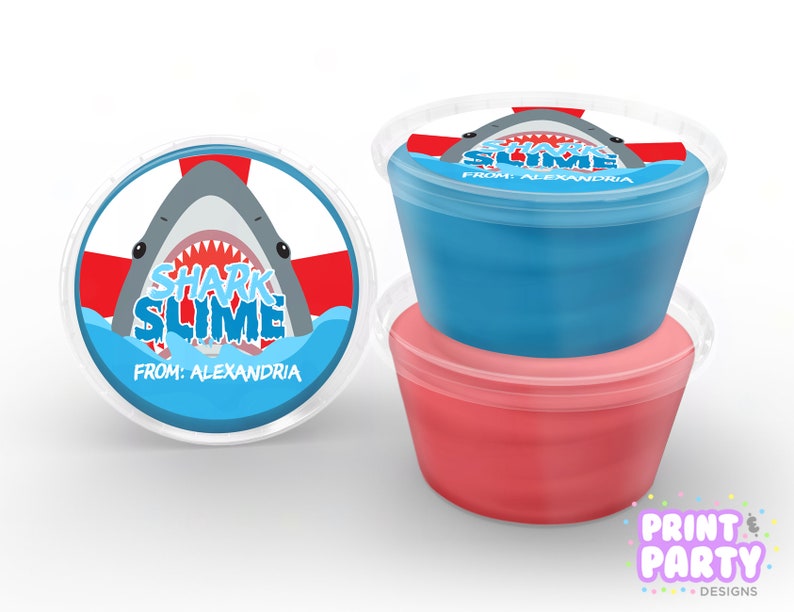 Printable Shark Slime Container Labels Shark Party Favor - Etsy Canada