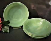 Jadeite Cereal Bowls - Fire King Jane Ray