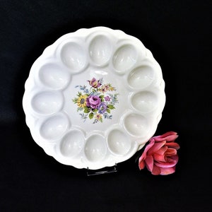 Vintage Deviled Egg Tray, Wild Flowers Design