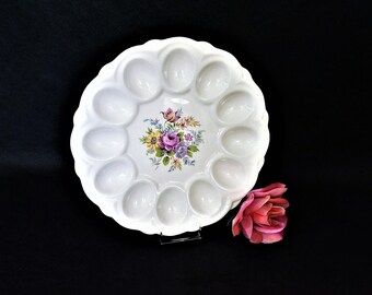 Vintage Deviled Egg Tray, Wild Flowers Design