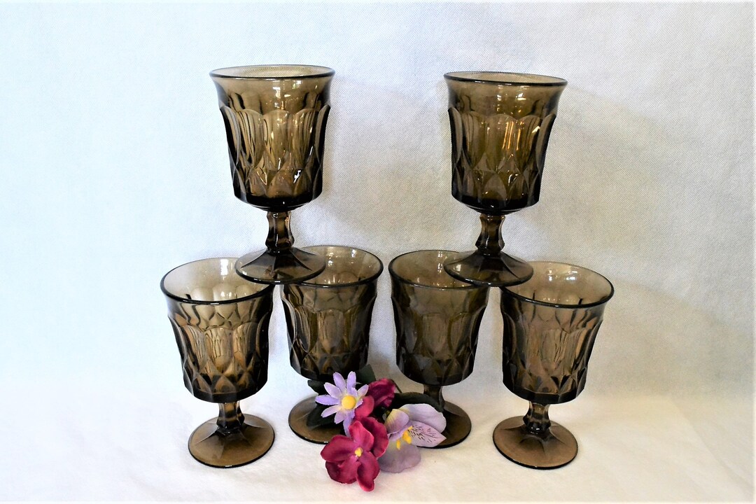 Smokey Brown Glassware From Noritake, Perspective Stemware Etsy