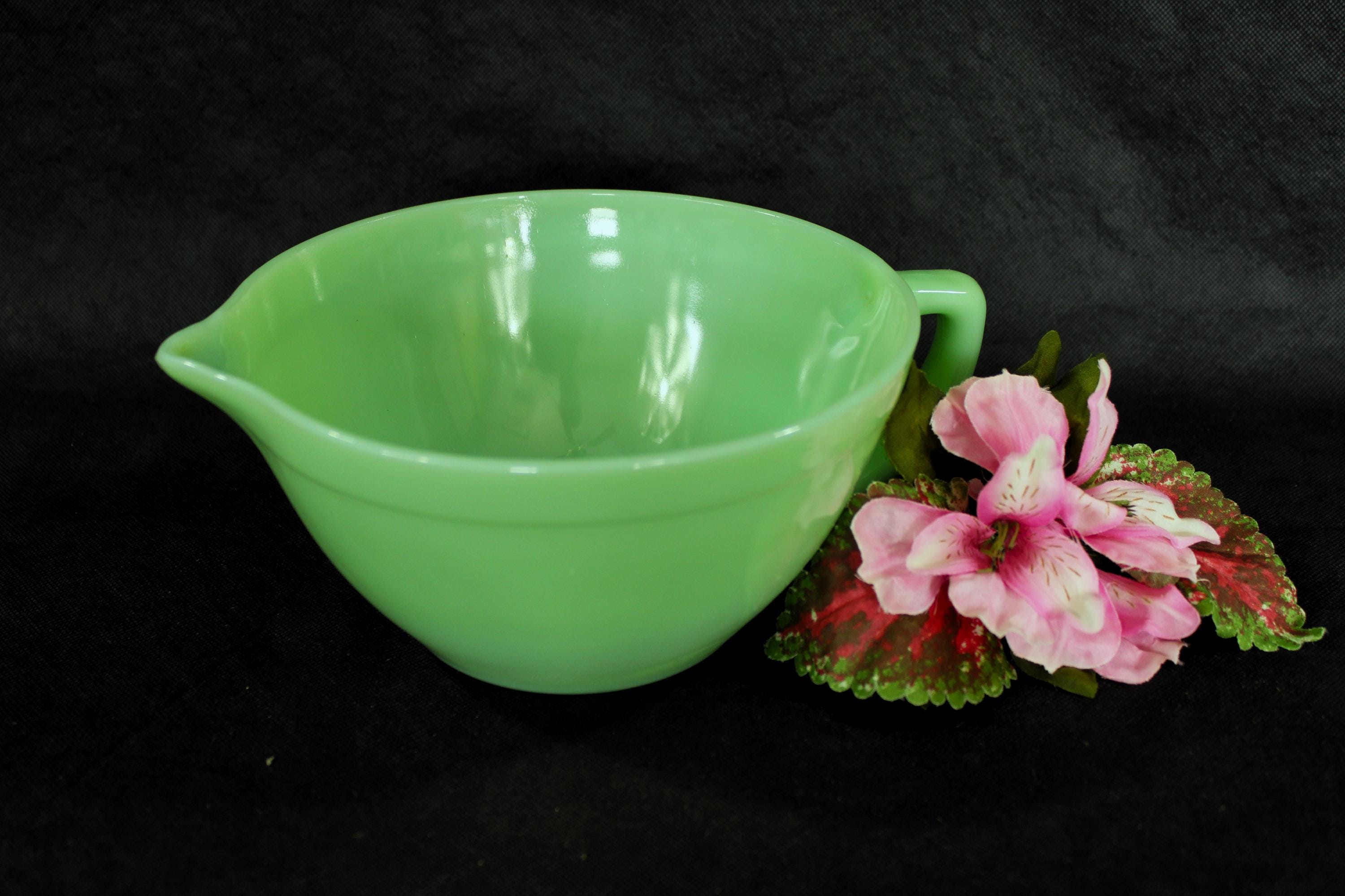 Pair of Vintage Square Green Jadeite Salt & Pepper Shakers