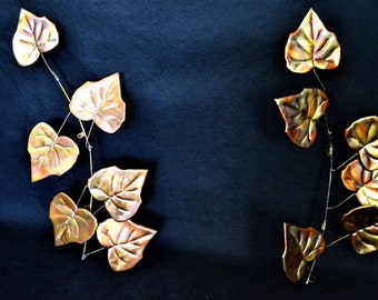 Vintage Copper Leaf Branches Wall Decor