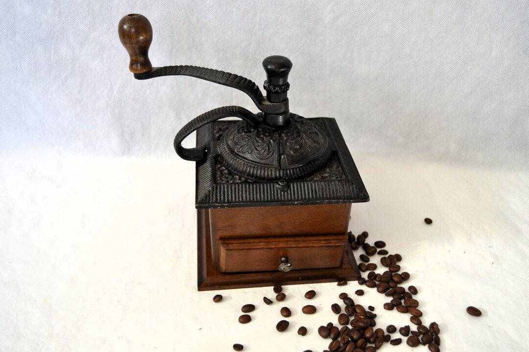 Ornate Wood and Cast Iron, Table Top Coffee Grinder Etsy