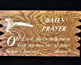 Vintage Komic Kard - Daily Prayer, Vintage Postcard