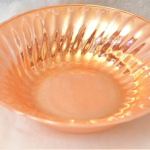 Peach Luster Swirl Serving Bowl from Fire King
