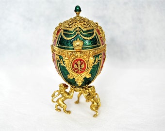 Joan Rivers Imperial Treasures Angel Faberge Egg with Matching Egg Necklace.