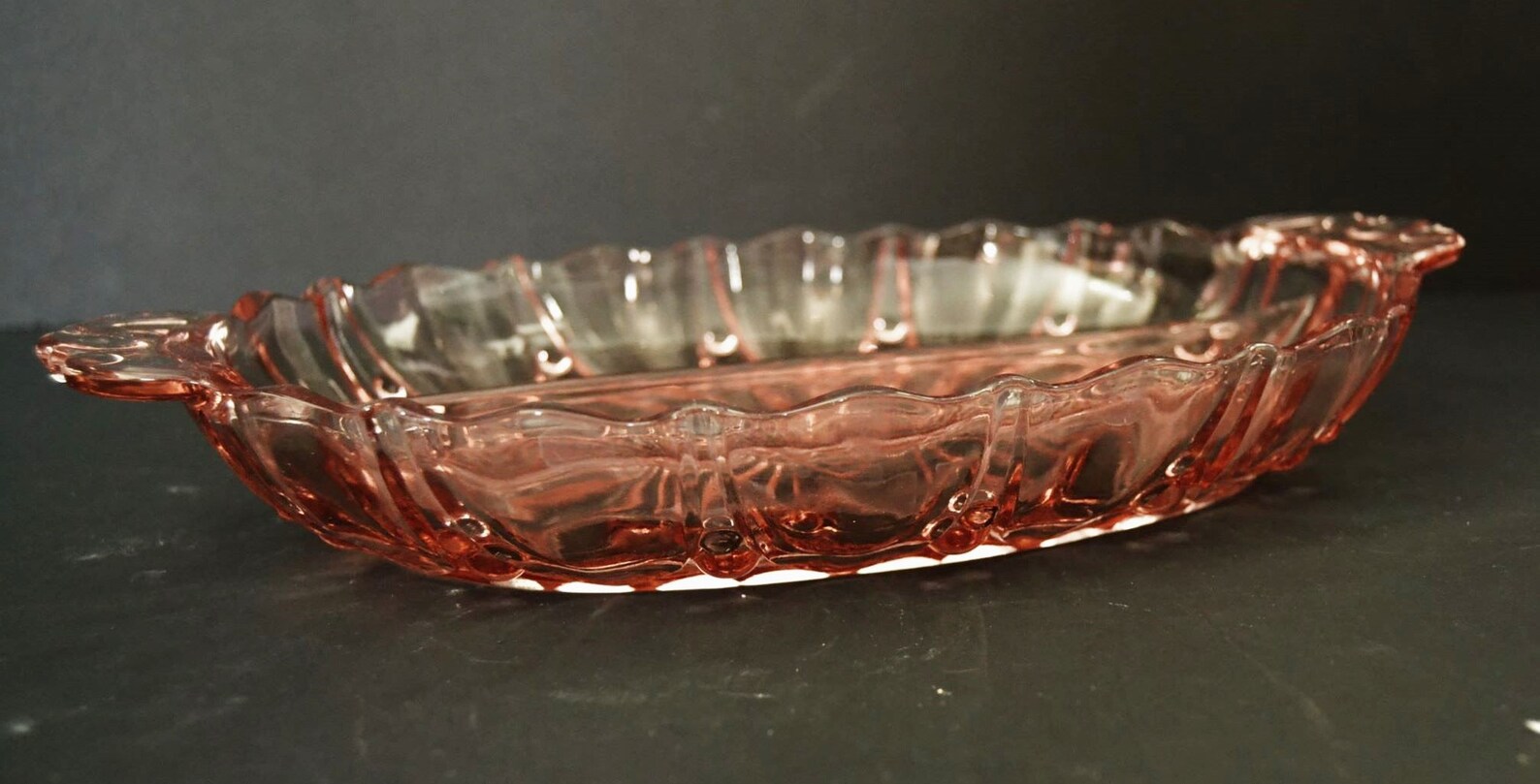 Pink Depression Divided Dish Oysters and Pearl From Hocking Etsy