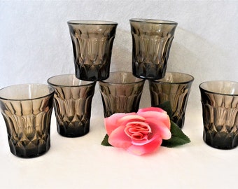 Smokey Brown Juice Glass from Noritake, Perspective Pattern