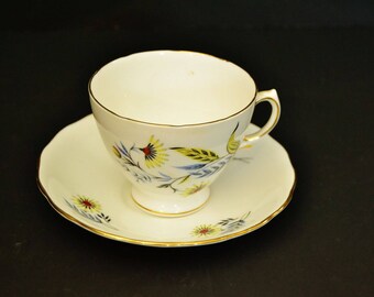 Yellow Flower Bone China Teacup from Royal Vale