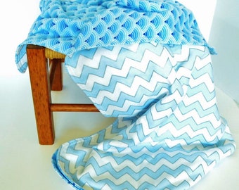 Baby Receiving Blanket with Matching Washcloths - Hand Crafted