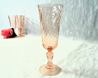 Rosaline Pink Swirl Optic Champaign Flutes from Arcoroc