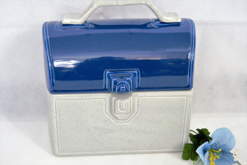 Vintage Construction Worker Lunch Box Cookie Jar image 0