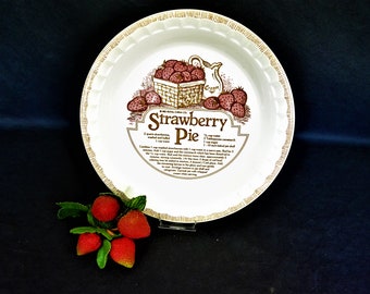Vintage Country Harvest Strawberry Recipe Pie Plate from Royal China
