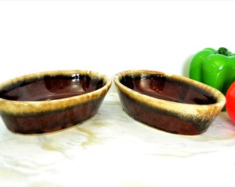 Western Pottery Oval Brown Drip Dishes