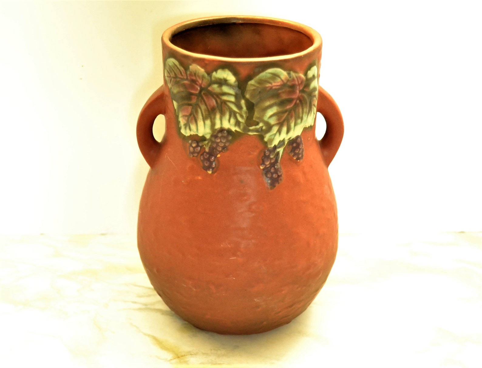 Vintage Blackberry Pottery Vase Etsy