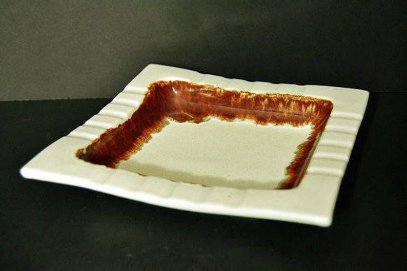 Vintage Country Casual Cream Drip Ashtray from Pfaltzgraff