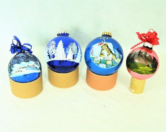 Vintage Hand Painted Christmas Ornaments