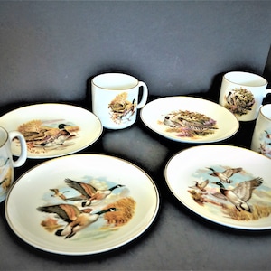 Game Bird Plates with Matching Cups  from Naaman Israel