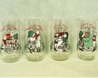 Holly Hobby and Robby Coca-Cola  Christmas Glasses