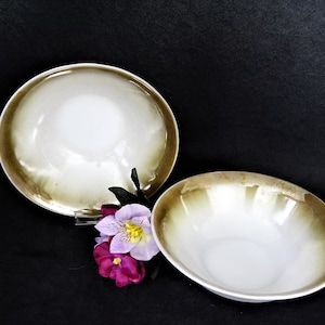 Federal Glass Mesa Moss Milk Glass Serving Bowls