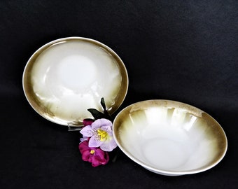 Federal Glass Mesa Moss Milk Glass Serving Bowls