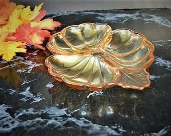 Carnival Glass Pansy Candy Dish - Jeannette Depression Glass