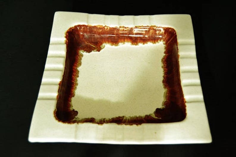 Vintage Country Casual Cream Drip Ashtray from Pfaltzgraff