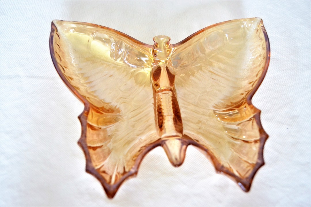 Butterfly Candy Dish Carnival Glass From Glass Etsy