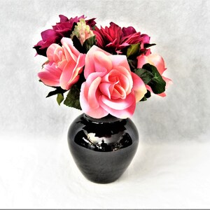 Vintage Black Amethyst Bulbous Bottom Vase