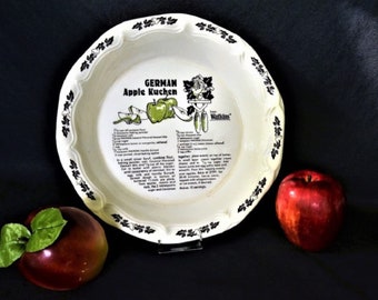 Vintage Recipe Pie Plate - Watkins German Apple Kuchen