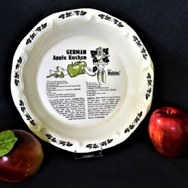 Vintage Recipe Pie Plate - Watkins German Apple Kuchen